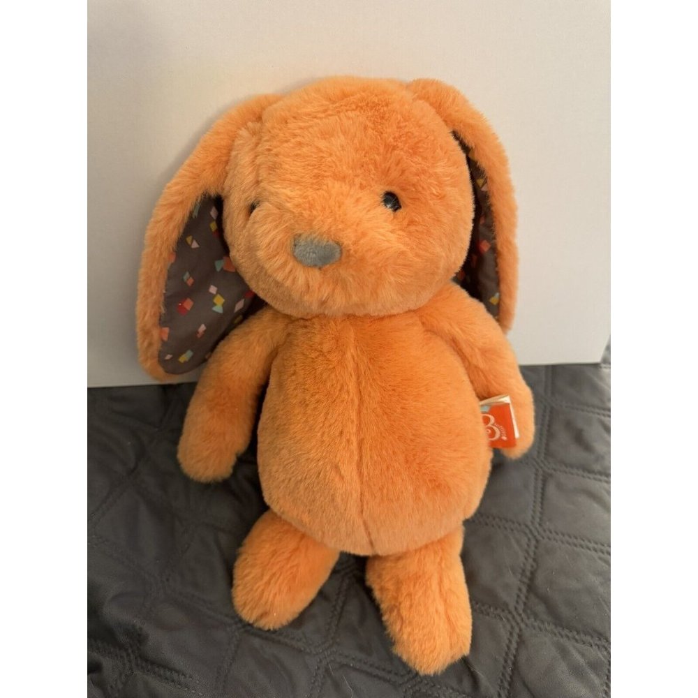 B Softies Coral Orange Bunny Rabbit Plush Stuffed Animal Soft 12" BV14